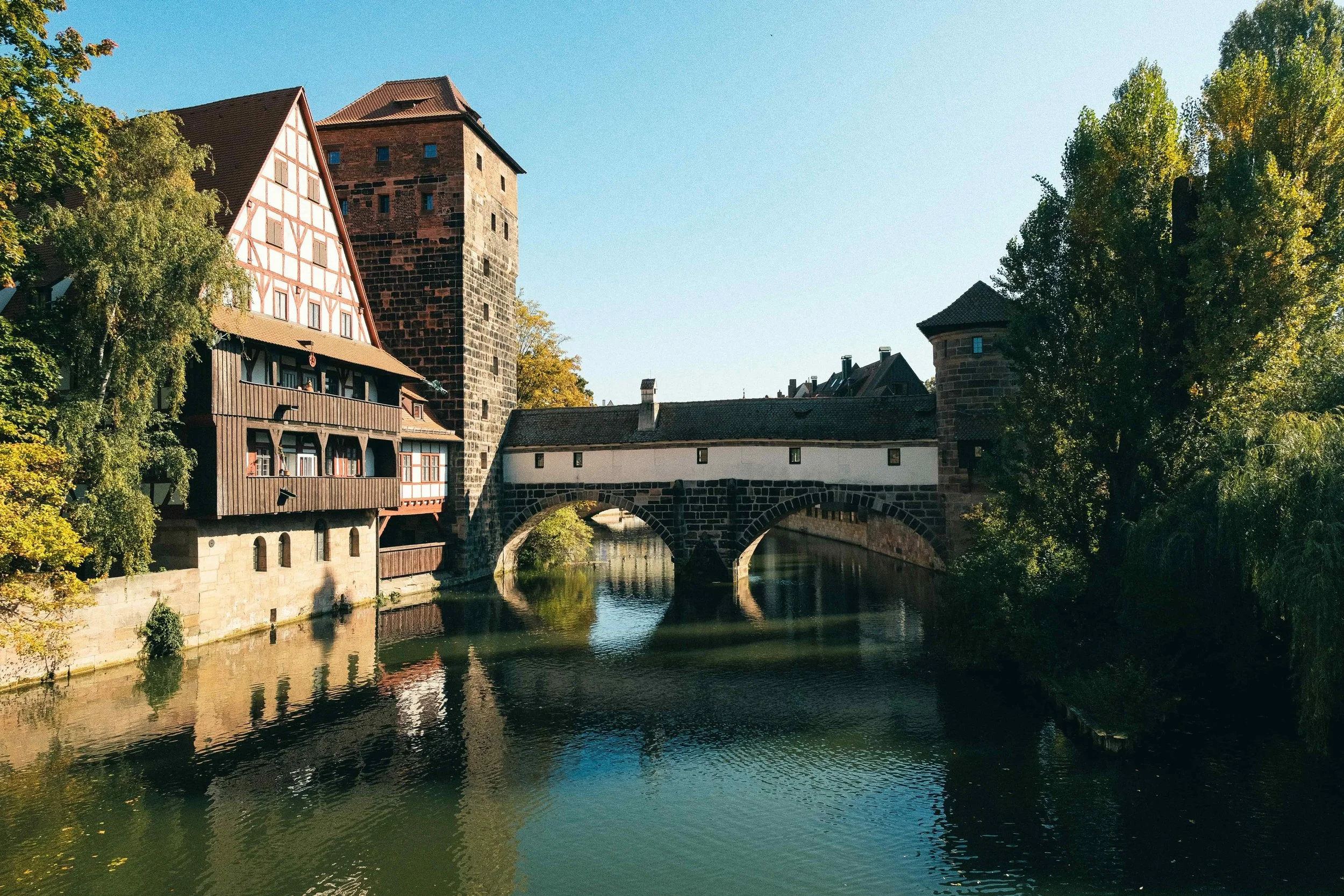Nuremberg medieval Altstadt and Kaiserburg castle, Germany