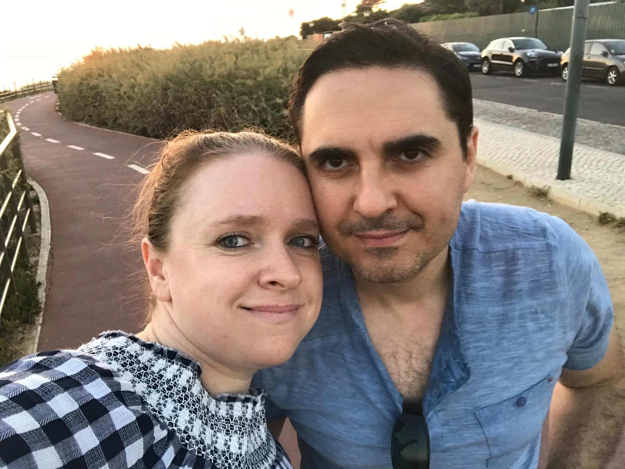 A sweet couple celebrating their anniversary in Portugal.