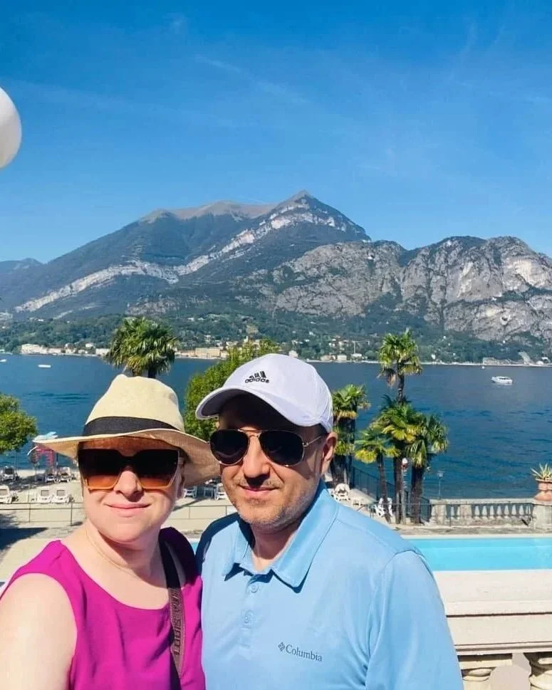 Lake Como with sparkling water and mountain views in northern Italy.
