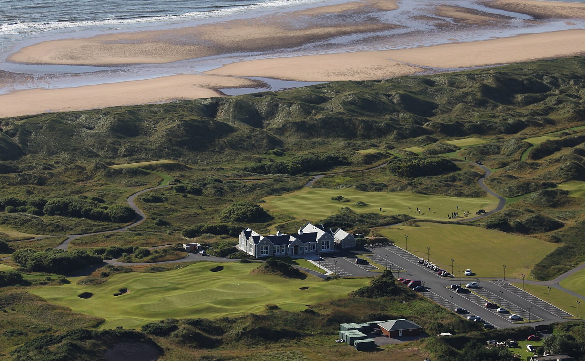 Scenic Aberdeenshire coastline and links golf landscape