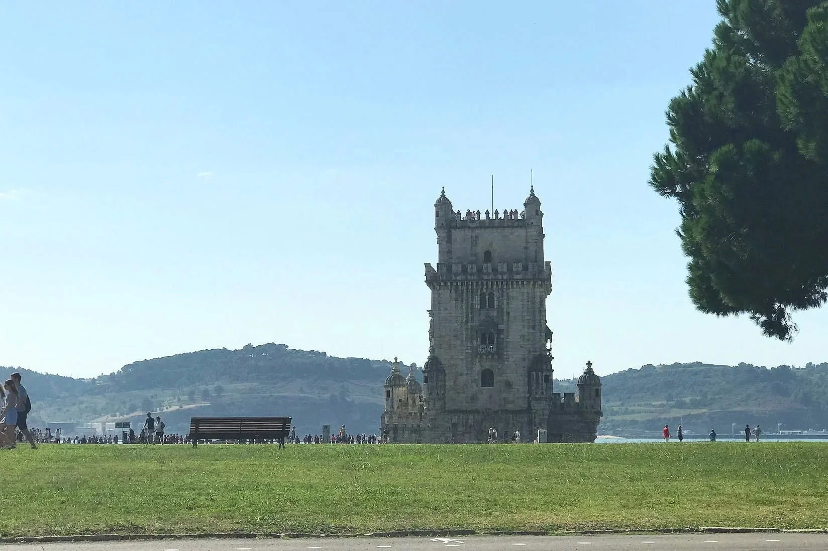 Belém Tower, a 16th-century fortified landmark on the Tagus River in Lisbon, Portugal.