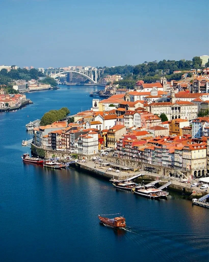 Porto’s Ribeira district on the Douro River, Portugal.