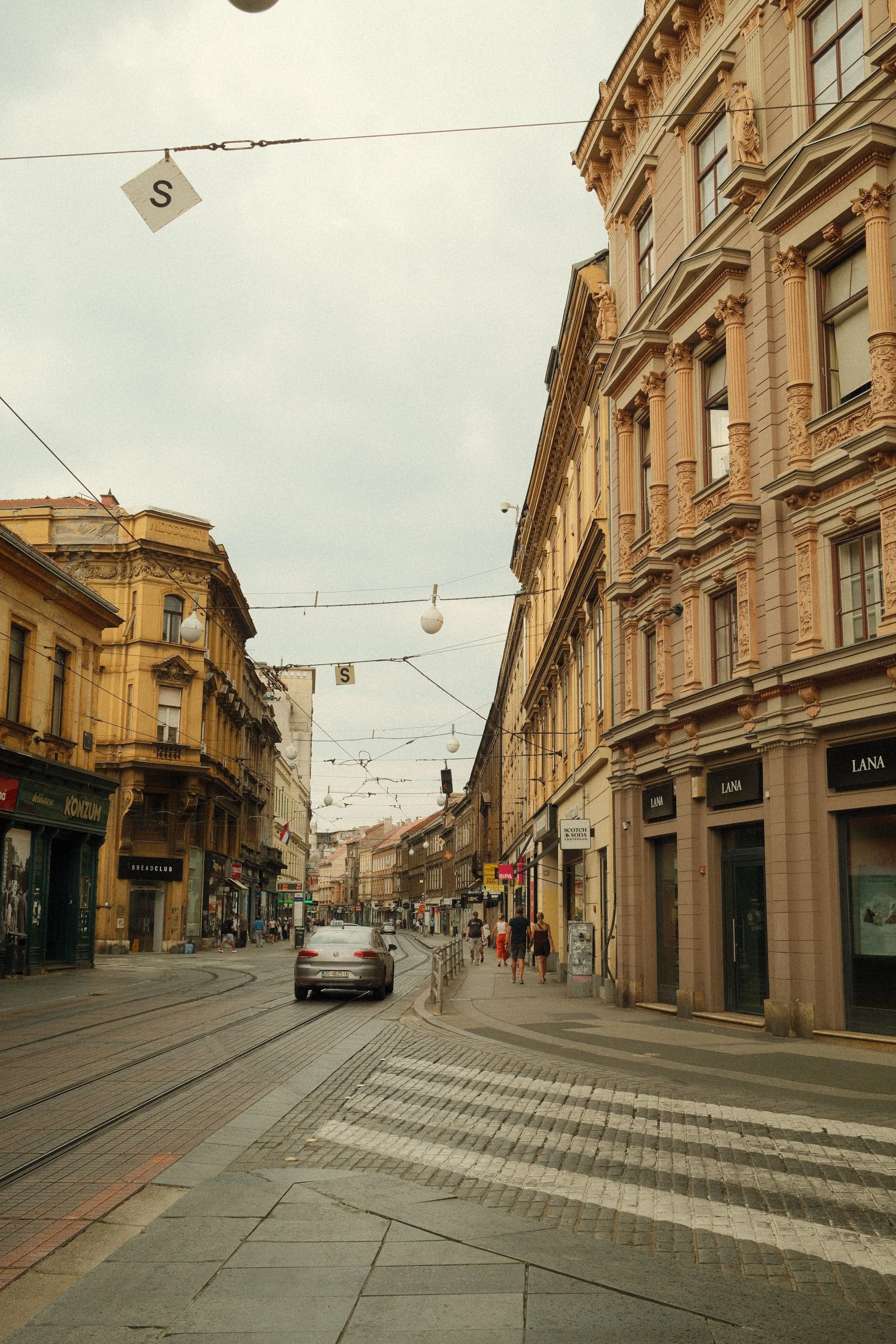 Zagreb, Croatia, featuring historic architecture and vibrant street life.