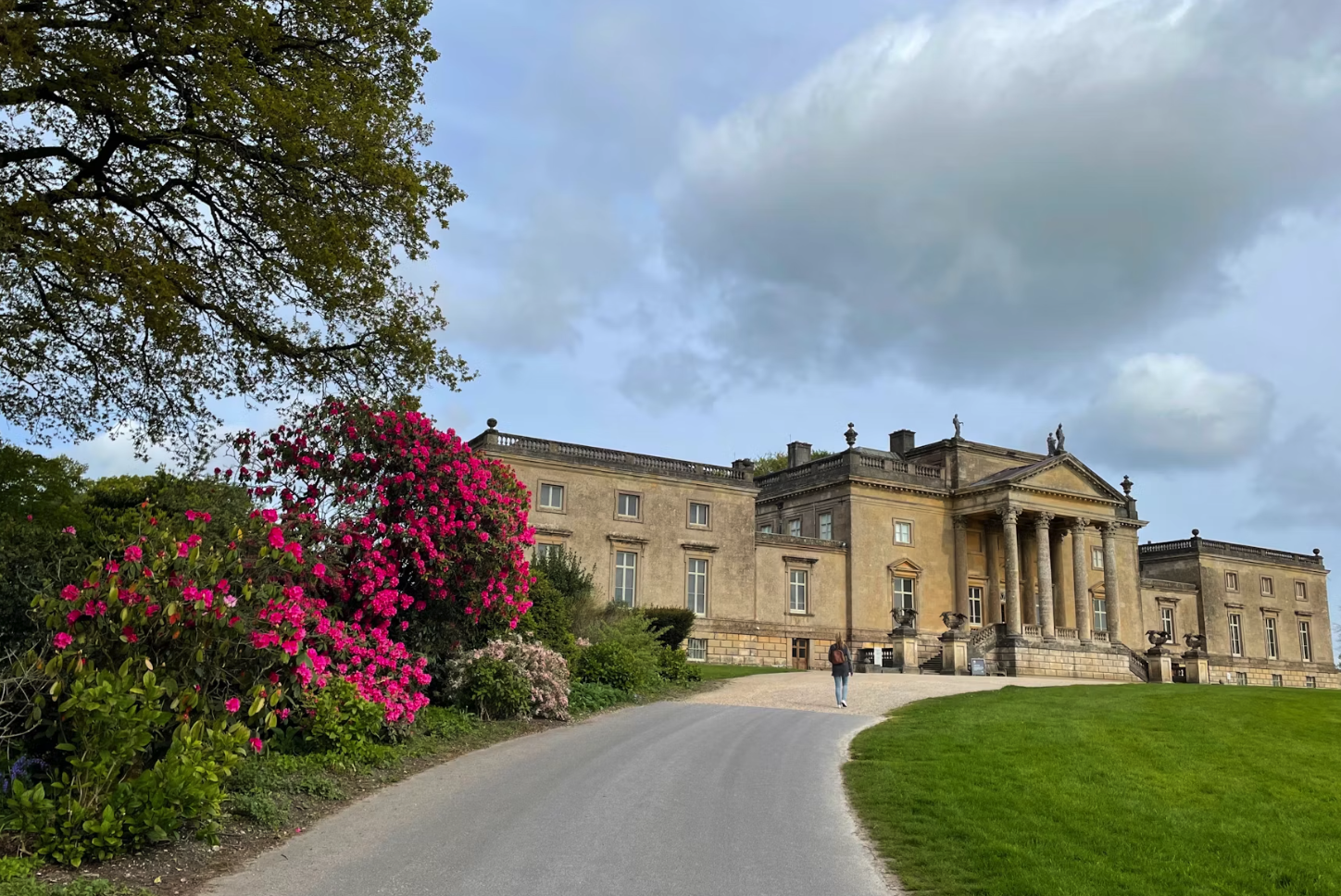 Stourhead, a historic estate with a Neo-Palladian mansion, lake, and landscape gardens in Wiltshire, England.