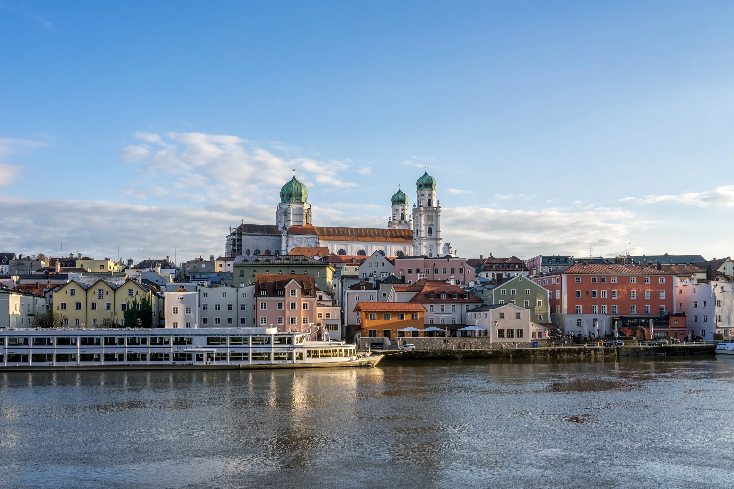 Passau three rivers confluence, Bavaria, Germany