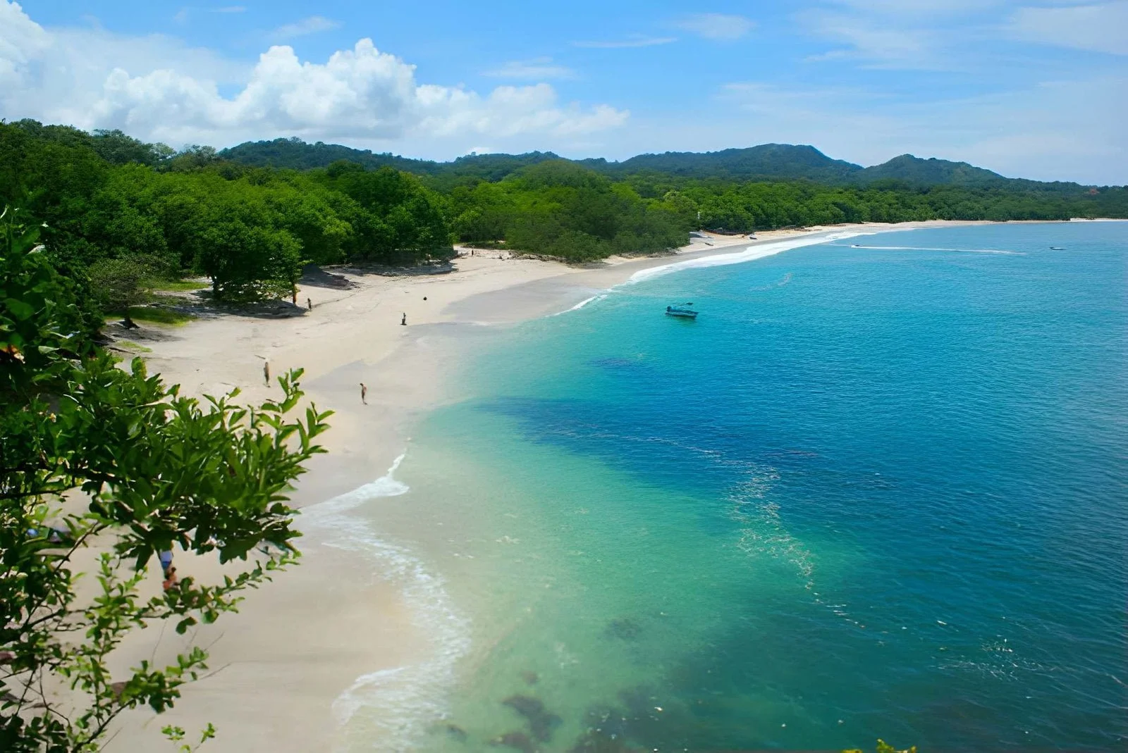 The "playa conchal" is a beautiful tree-lined beach famous for it's special sand formed by tiny white and colored shells.