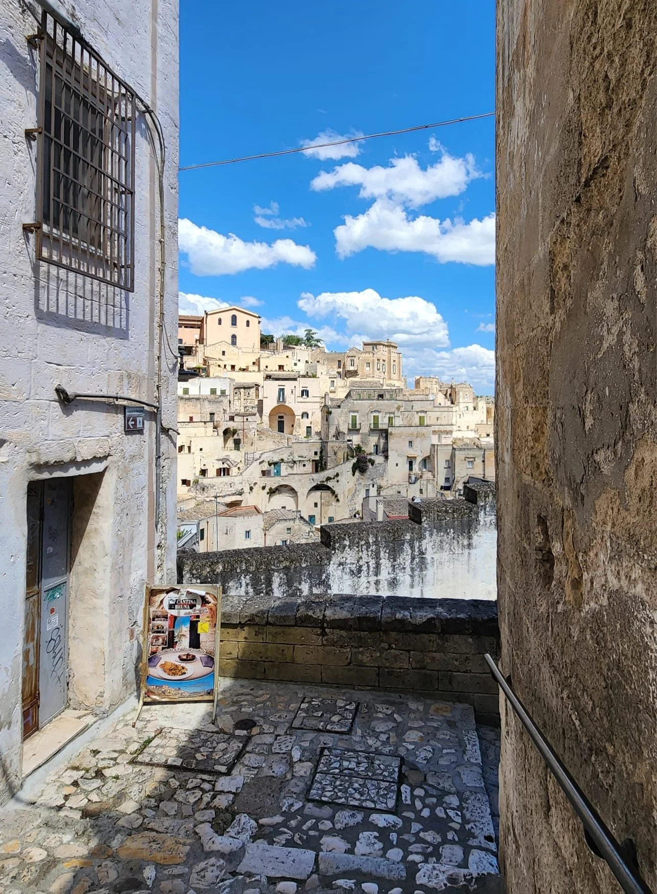 Sassi di Matera, an ancient historic district of limestone cave dwellings in Matera, Italy.