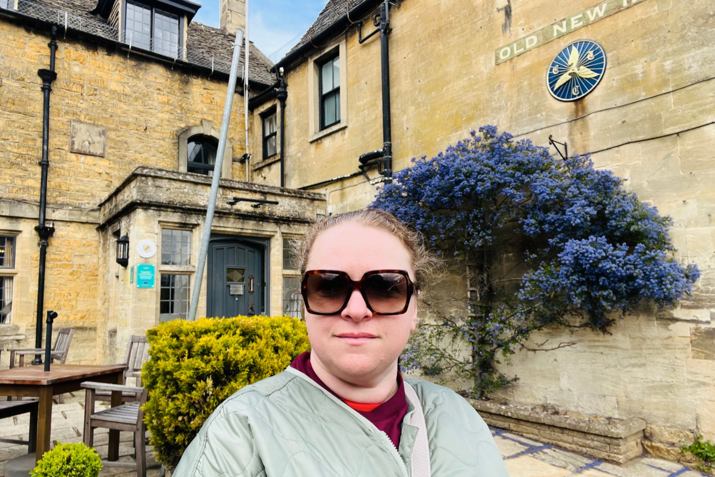The Old New Inn, a historic Queen Anne coaching inn in Bourton-on-the-Water, Cotswolds, England.