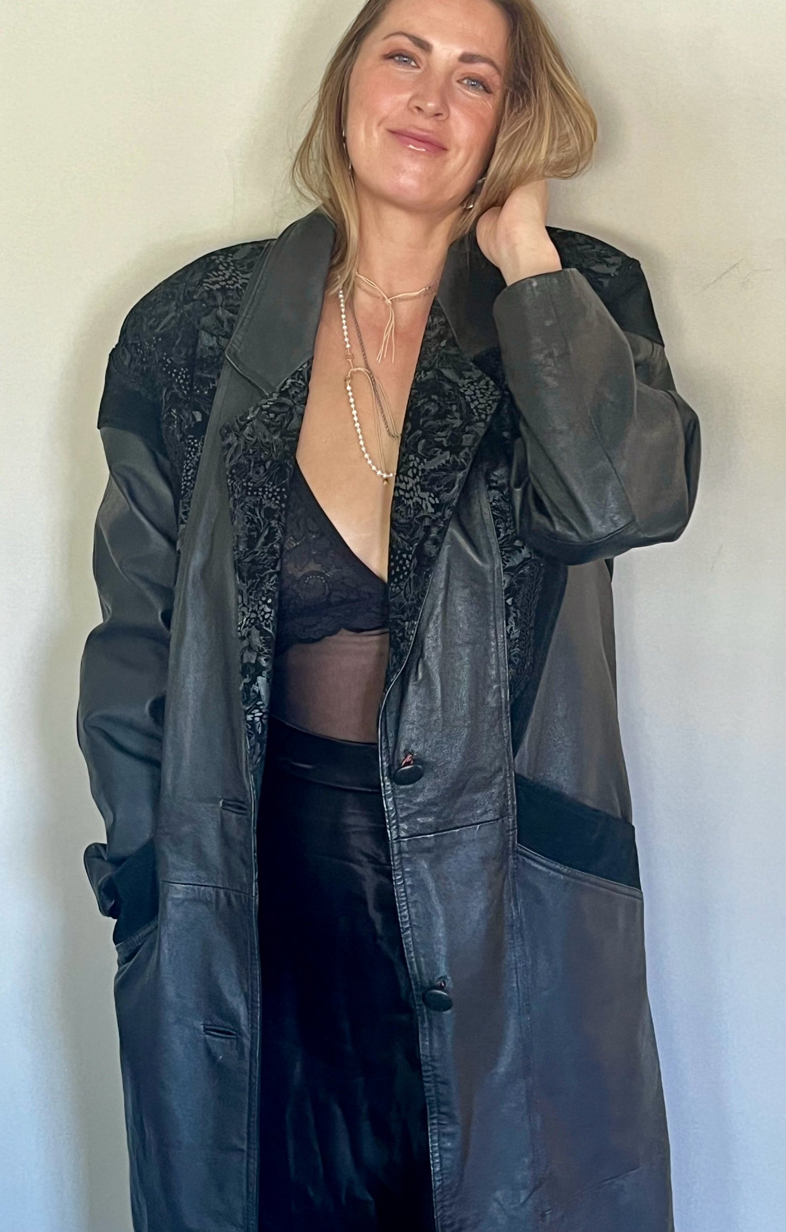 Leather Tapestry Coat