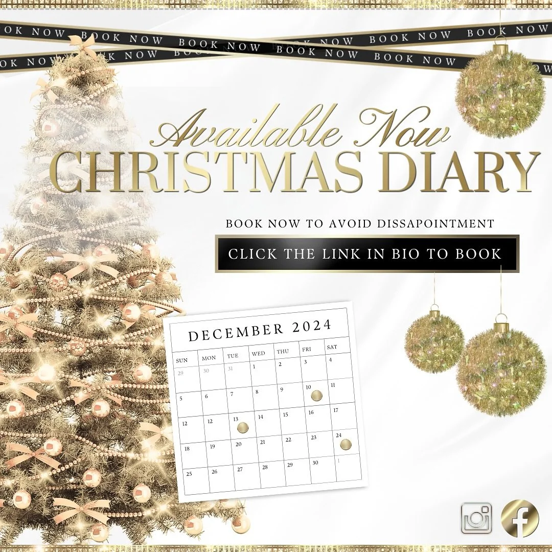 🎄✨ Updates from Me! ✨🎄

It&rsquo;s a busy season, and appointments are flying fast! There are no slots left until 11th December (times and dates may vary depending on the treatment. 

💆&zwj;♀️ Glow Facial Fans! Don&rsquo;t miss out&mdash;it&rsquo;