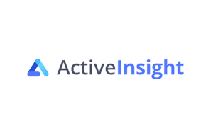 Logo of Active Insight with a blue abstract design on the left and the words "Active Insight" in gradient blue and gray text on the right.