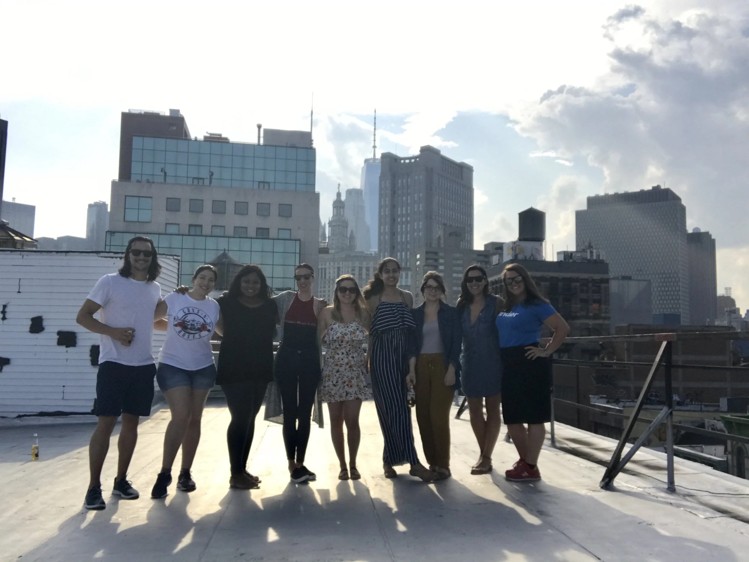 Finder editorial team stands on top of their first office in Chinatown, NYC.