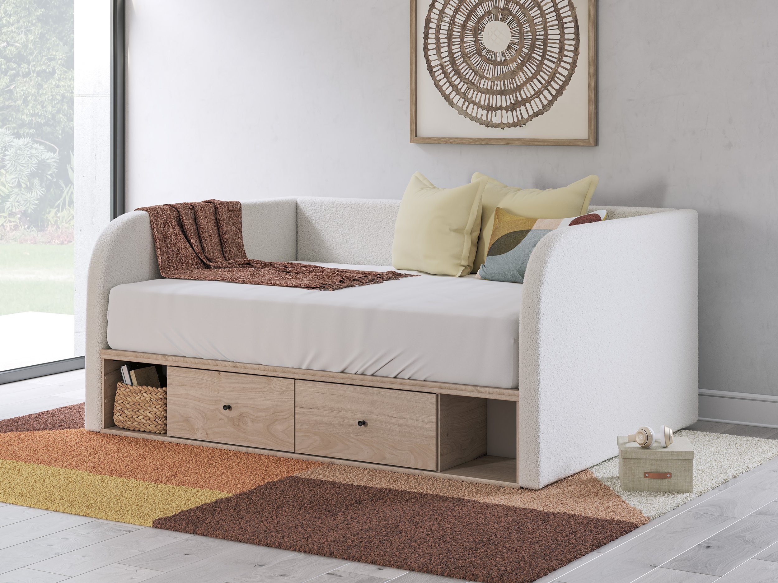Arloster Twin Upholstered Daybed with Storage