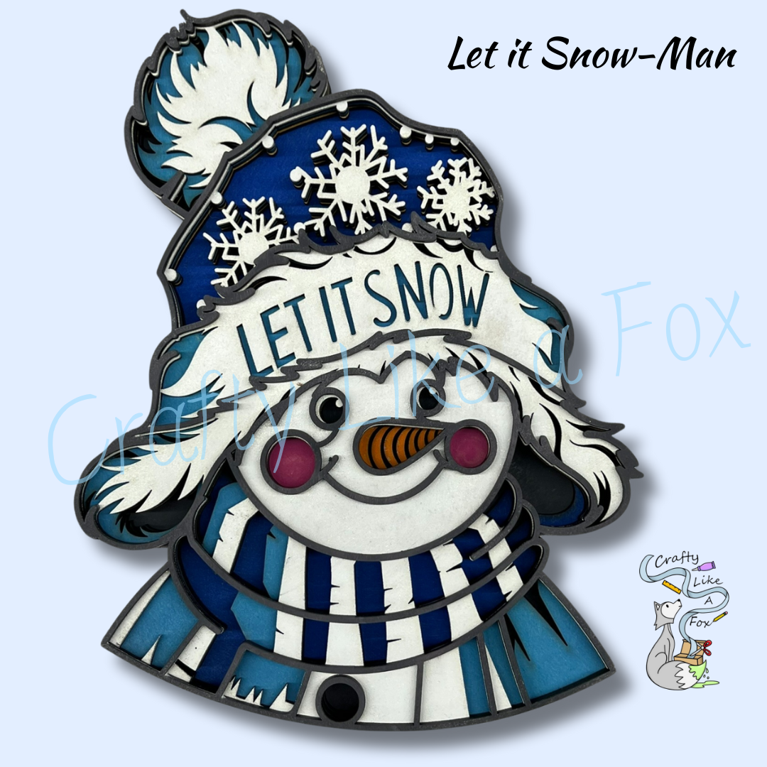 Let it Snow-Man DIY  Layered Wood Kit