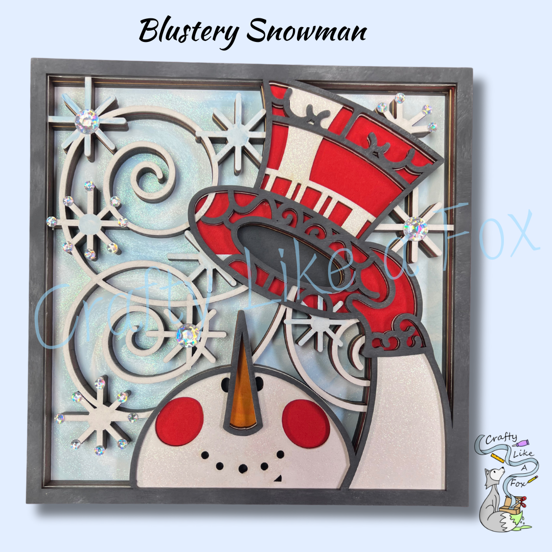 Blustery Snowman Layered Wood Kit