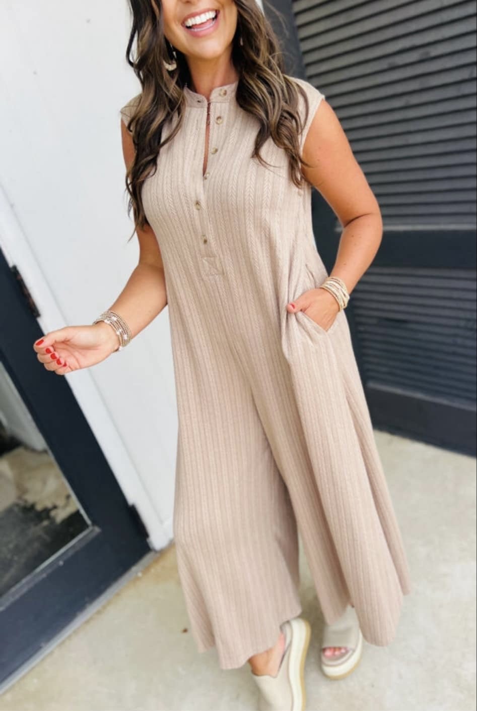 Smoke Gray Wide Leg Jumpsuit