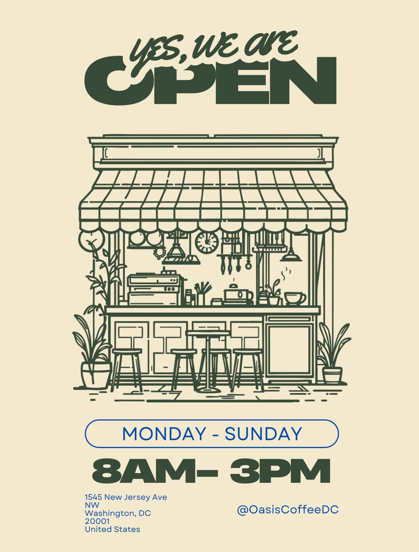 We&rsquo;re OPEN! Come sip your favorites and stay a while✨

#dccoffeeshop #dccoffee