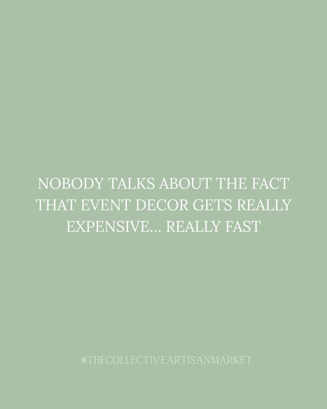 Nobody warns you how quickly event decor costs add up 👀
ㅤ
One minute it&rsquo;s &ldquo;just a few things&rdquo; and suddenly you&rsquo;re ordering candle holders at midnight and wondering where you&rsquo;re supposed to store everything after the par