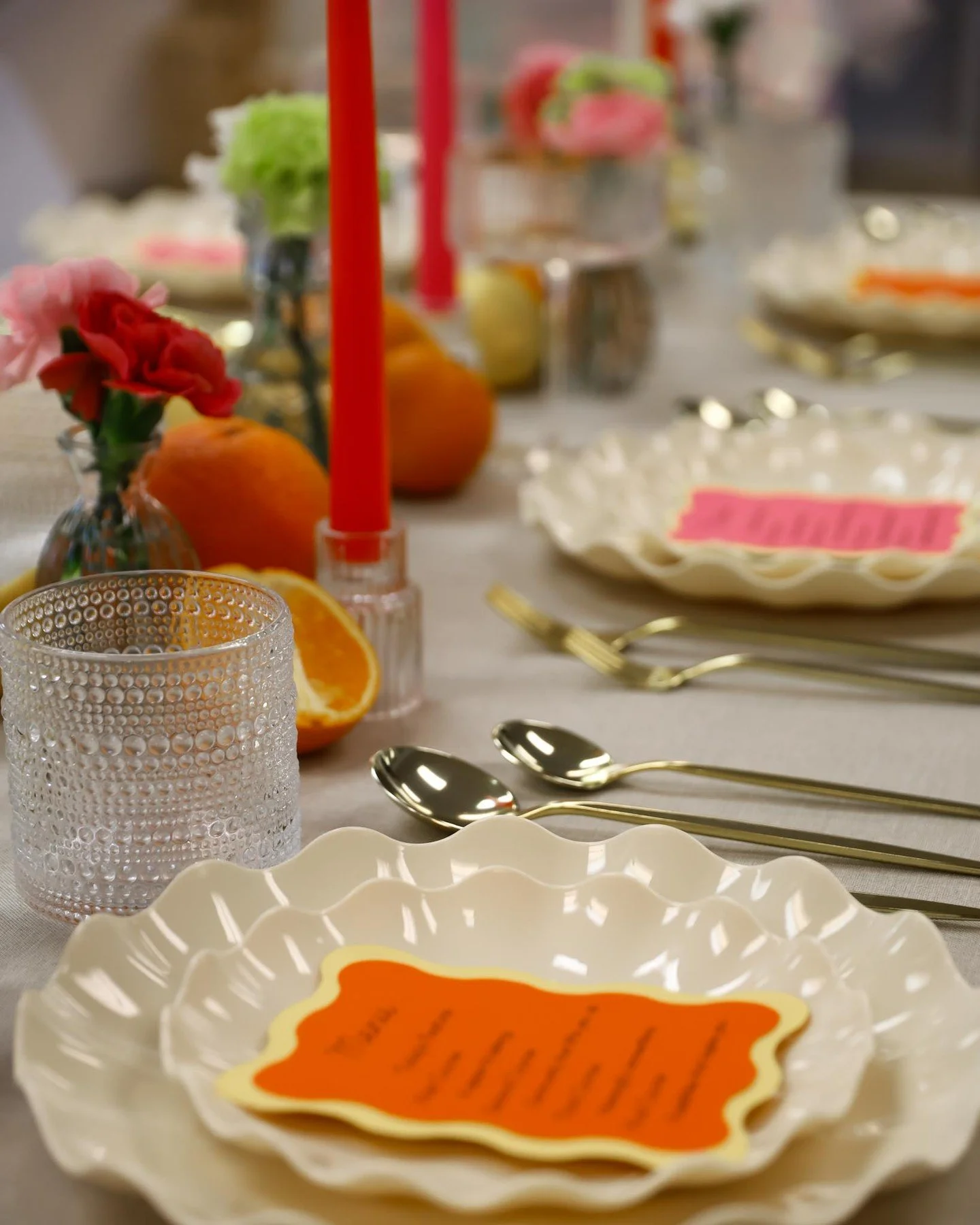 No, I will never get tired of moving a candle half an inch to the left "for the vibe."
ㅤ
We're still not over this table scape and the reminder that sometimes it's the smallest details that make the biggest impact. Layered textures, thought