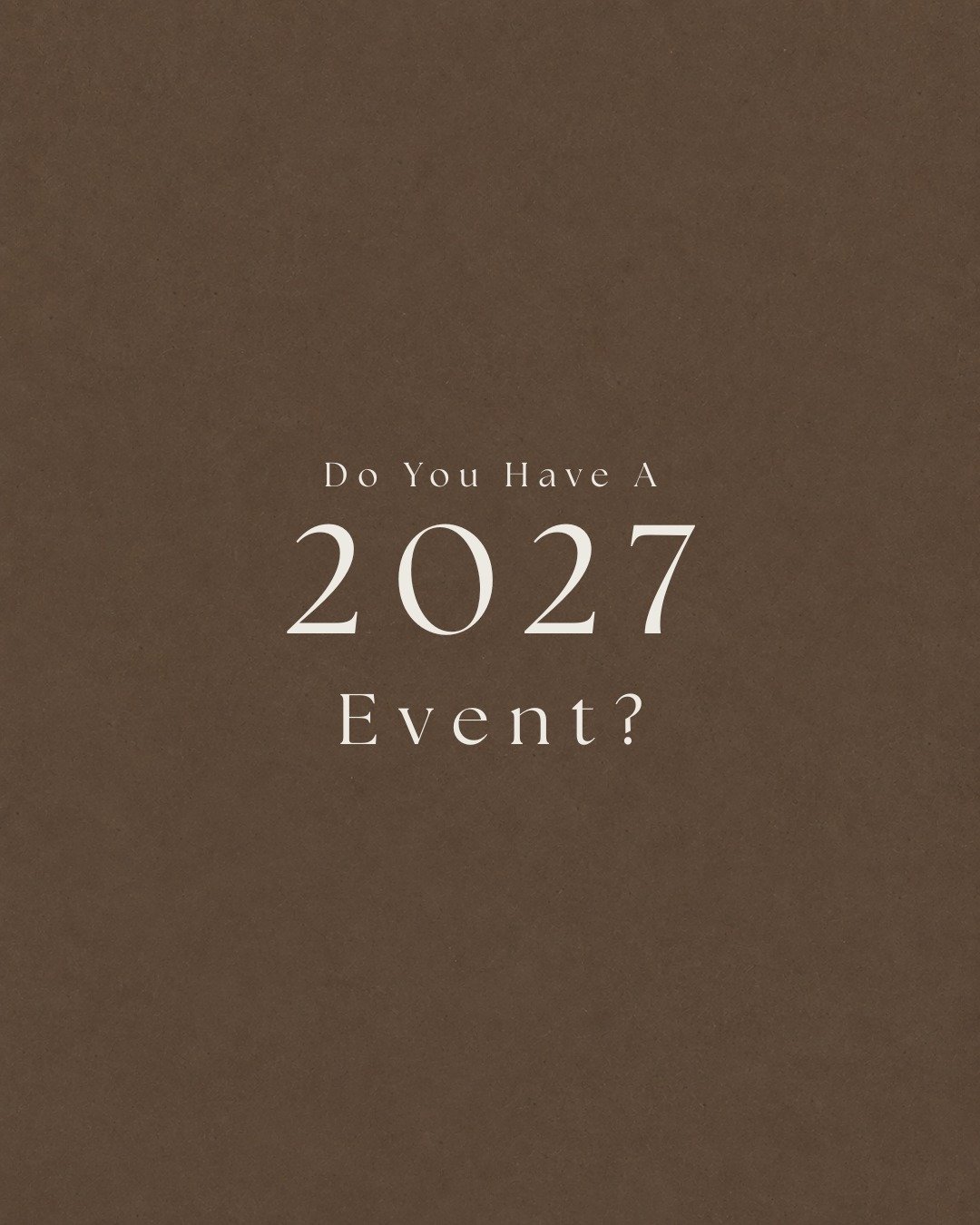 A little room left in our 2027 calendar for a few more celebrations. 🤎
ㅤ
From weddings to special events, we&rsquo;d love to fill those remaining dates with a few really good reasons to gather.
ㅤ
If you have something in mind, reach out with your da