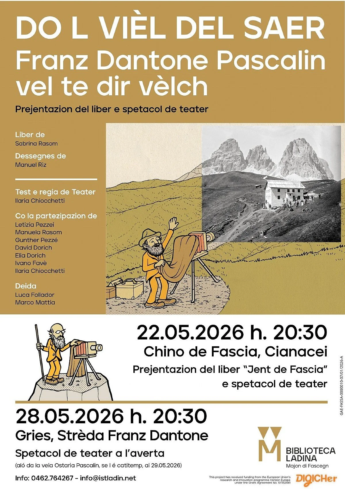 Presentation of the book "Jent de Fascia" and a theatrical performance in Ladin.