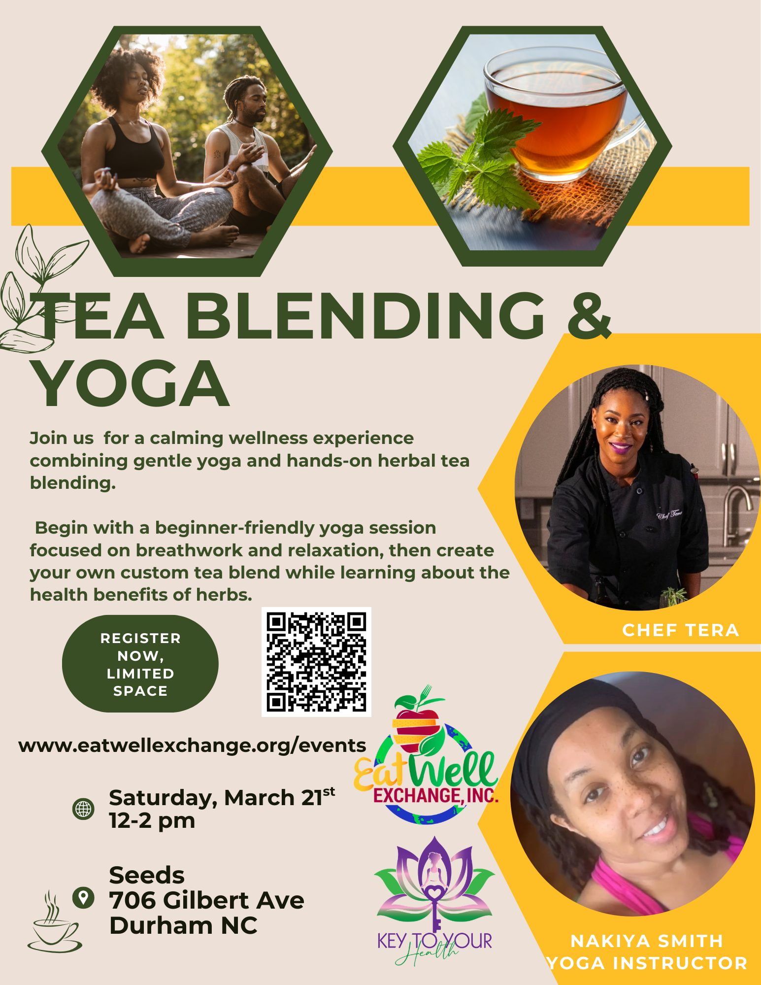 Eatwell Exchange Yoga and tea blending class