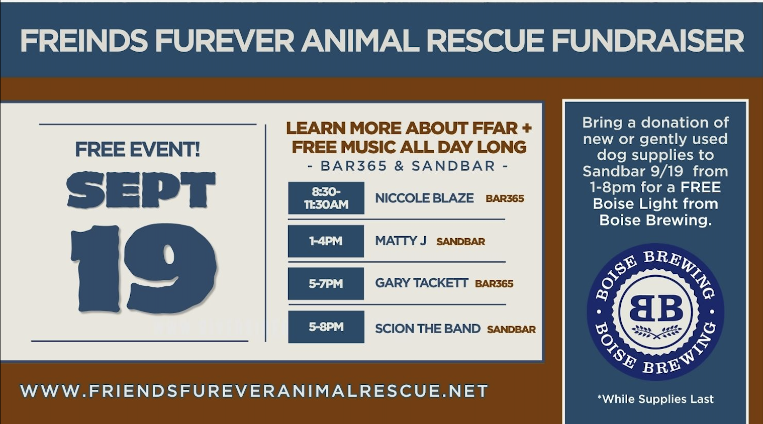 Niccole Blaze - Friends Furever Animal Rescue Fundraiser - Bar365