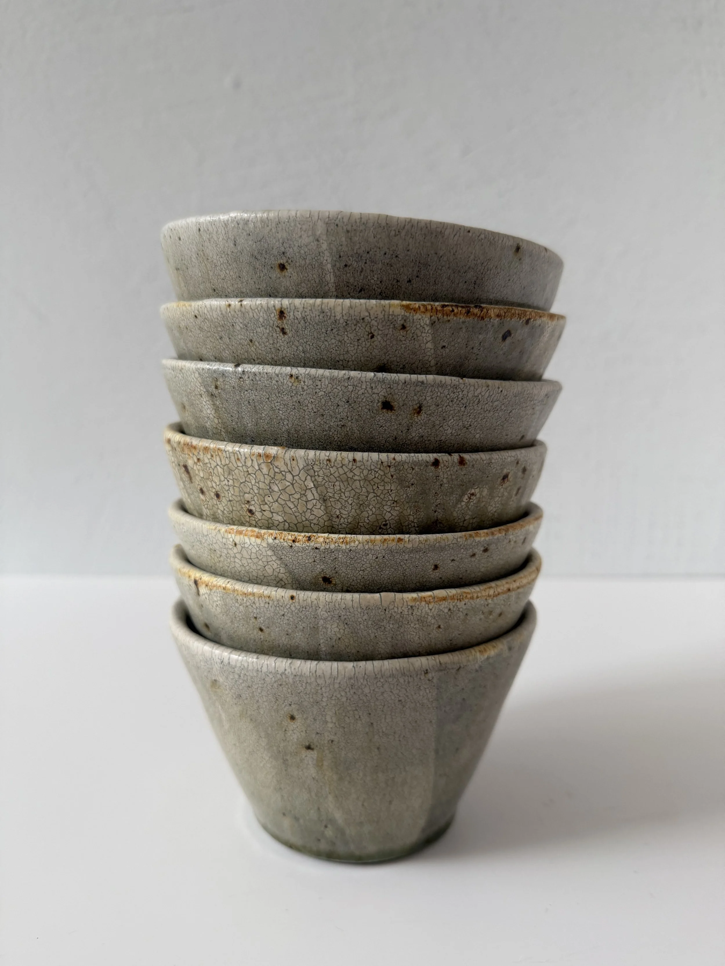 stack of 7 kohiki bowls