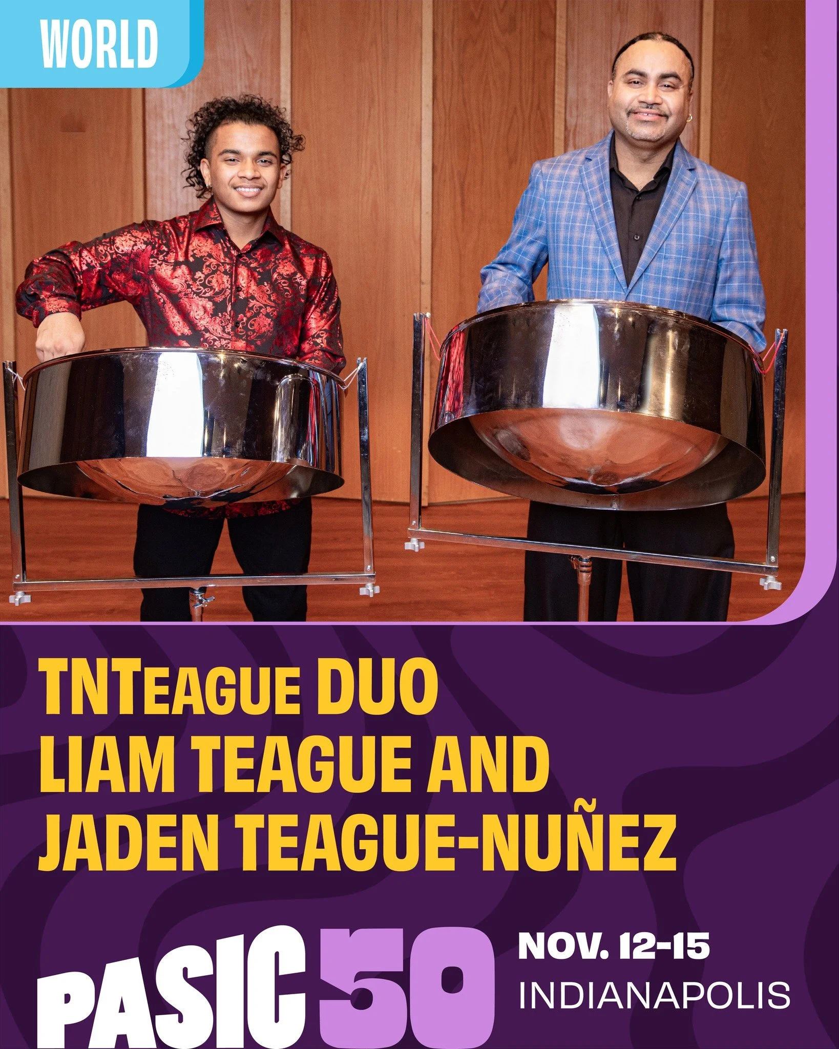 TNTeague duo at 50th Annual Percussive Arts Society International Convention - "The Magic of the Steelpan", noon recital in Wabash.