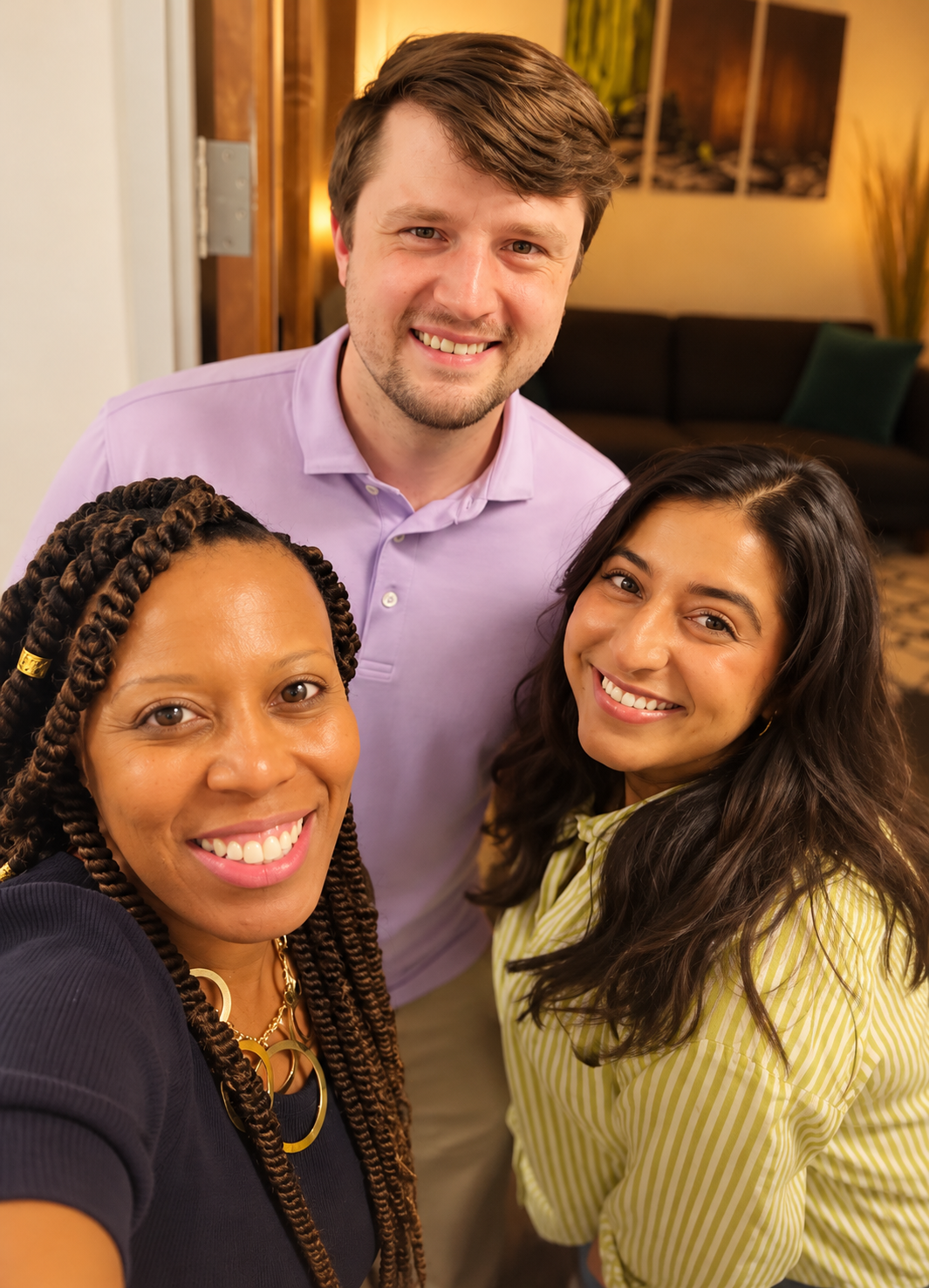 Warm Three-Friends Living Room Selfie.png