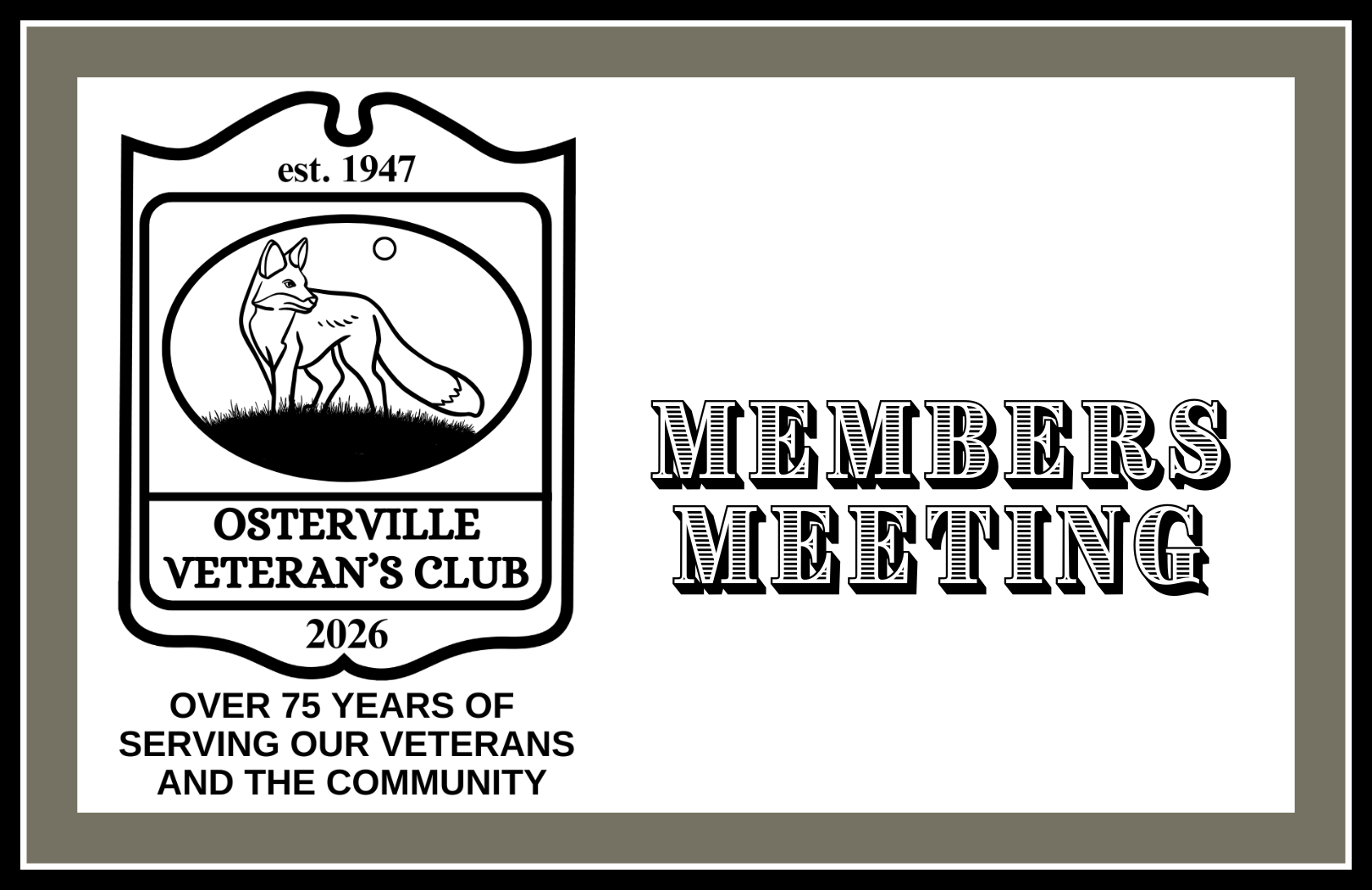 Osterville Veterans Association March 2026 Members Meeting