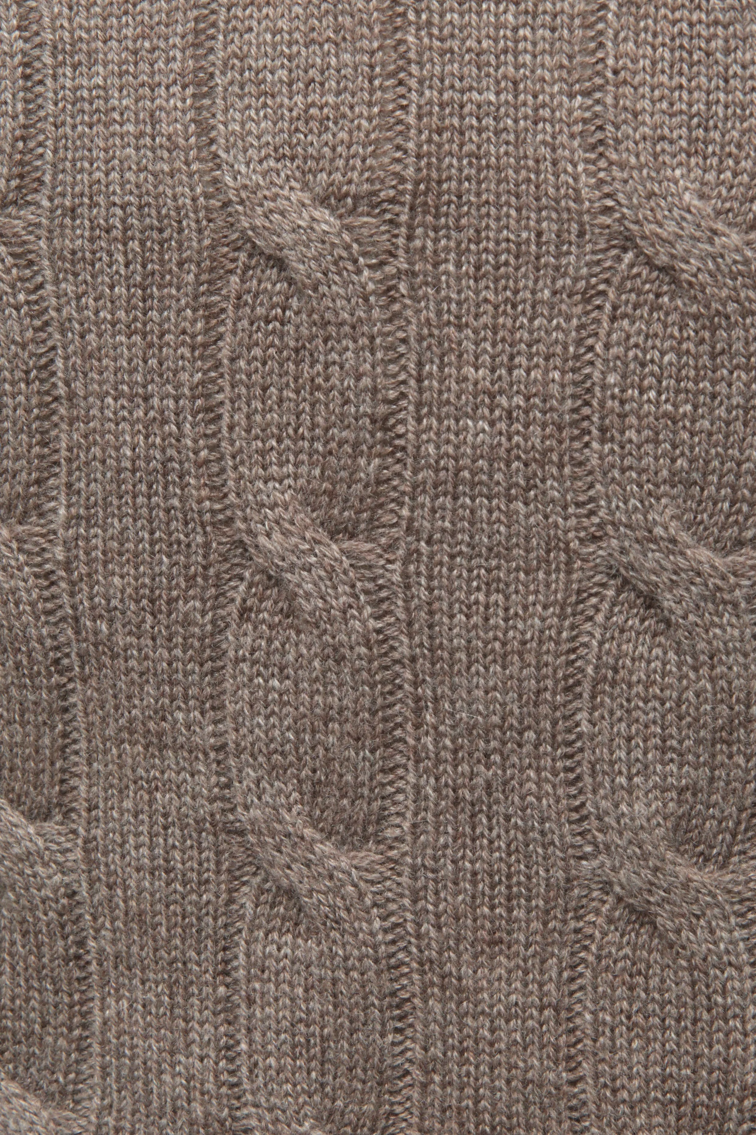 Warm Taupe Cashmere Medium Cable Knit.JPG