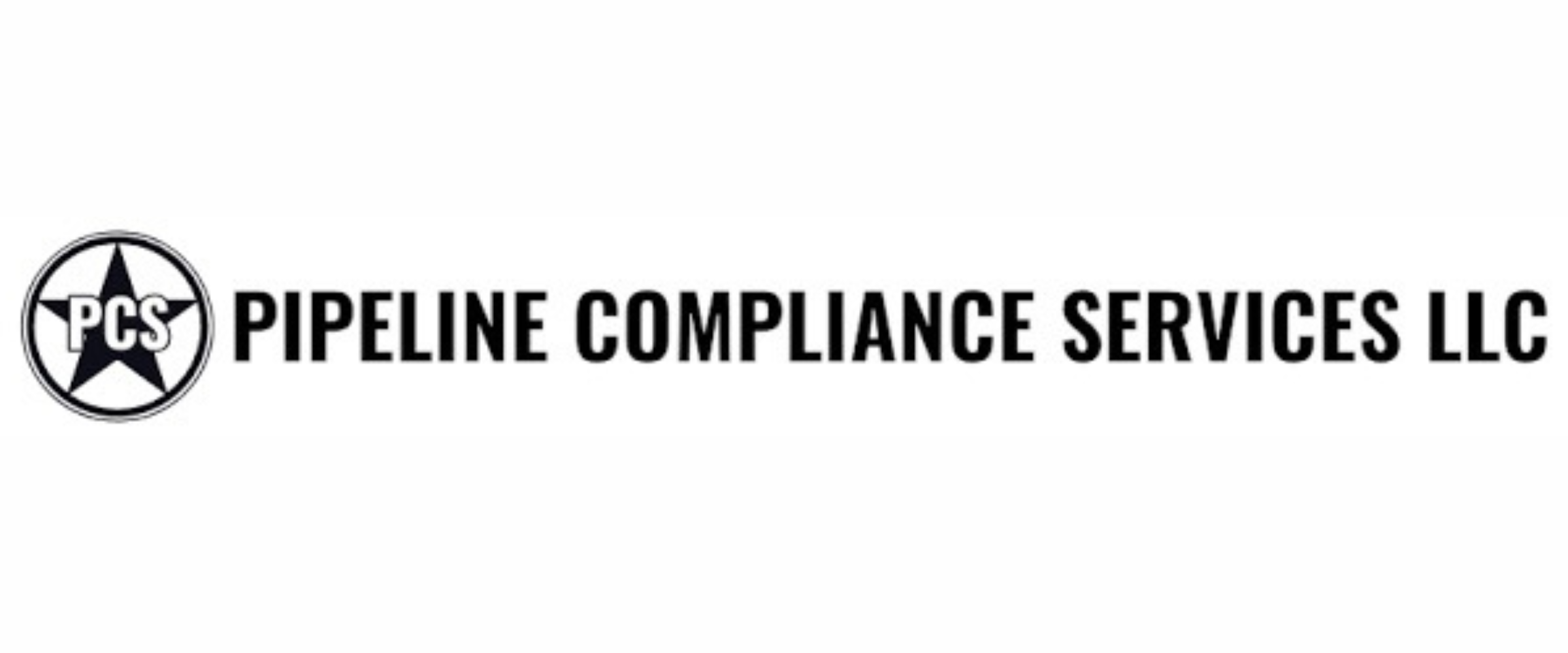 Logo of Pipeline Compliance Services LLC with a black star inside a circle and the initials PCS, followed by the company's name in bold black letters.