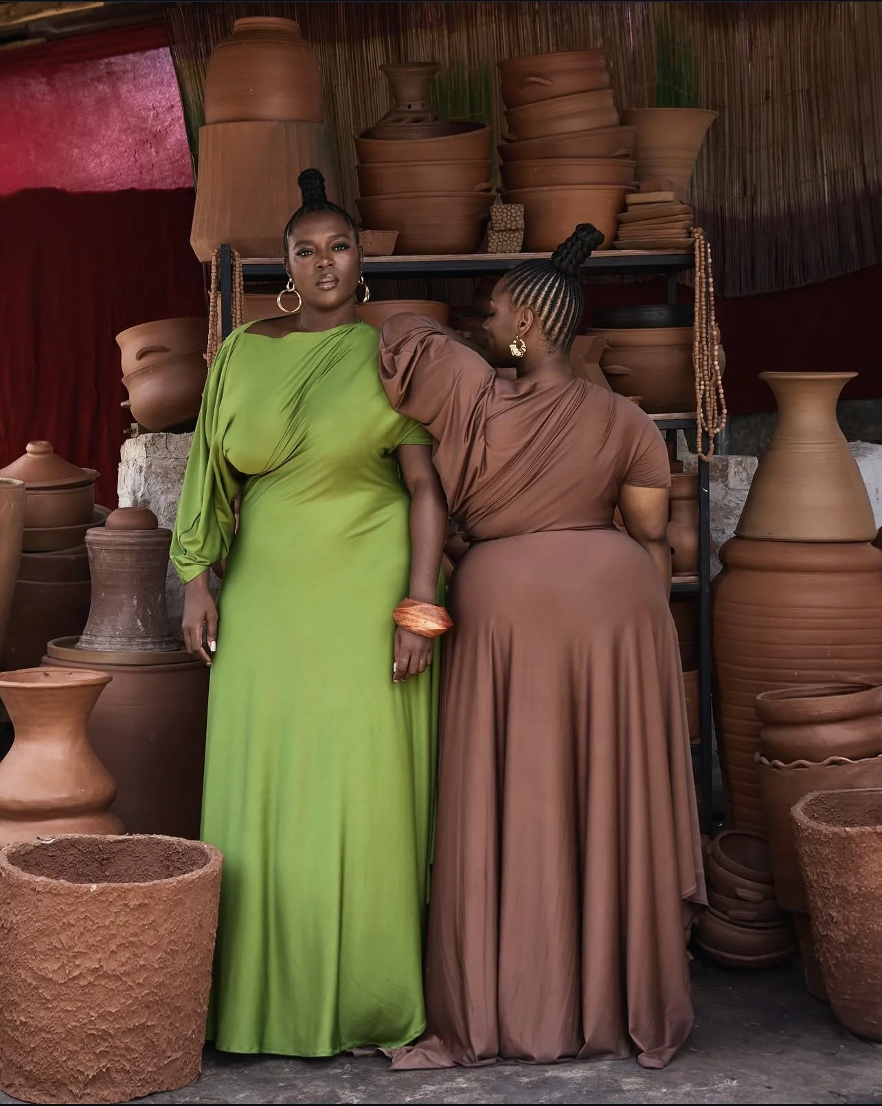 Yuri Dress (olive green and brown)