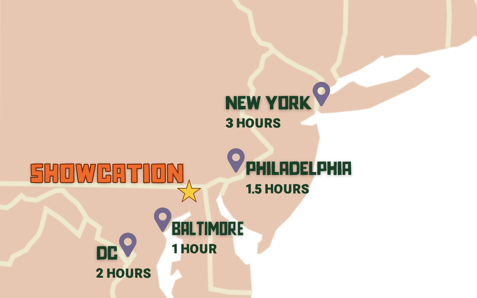 How to get too Showcation from surrounding major cities