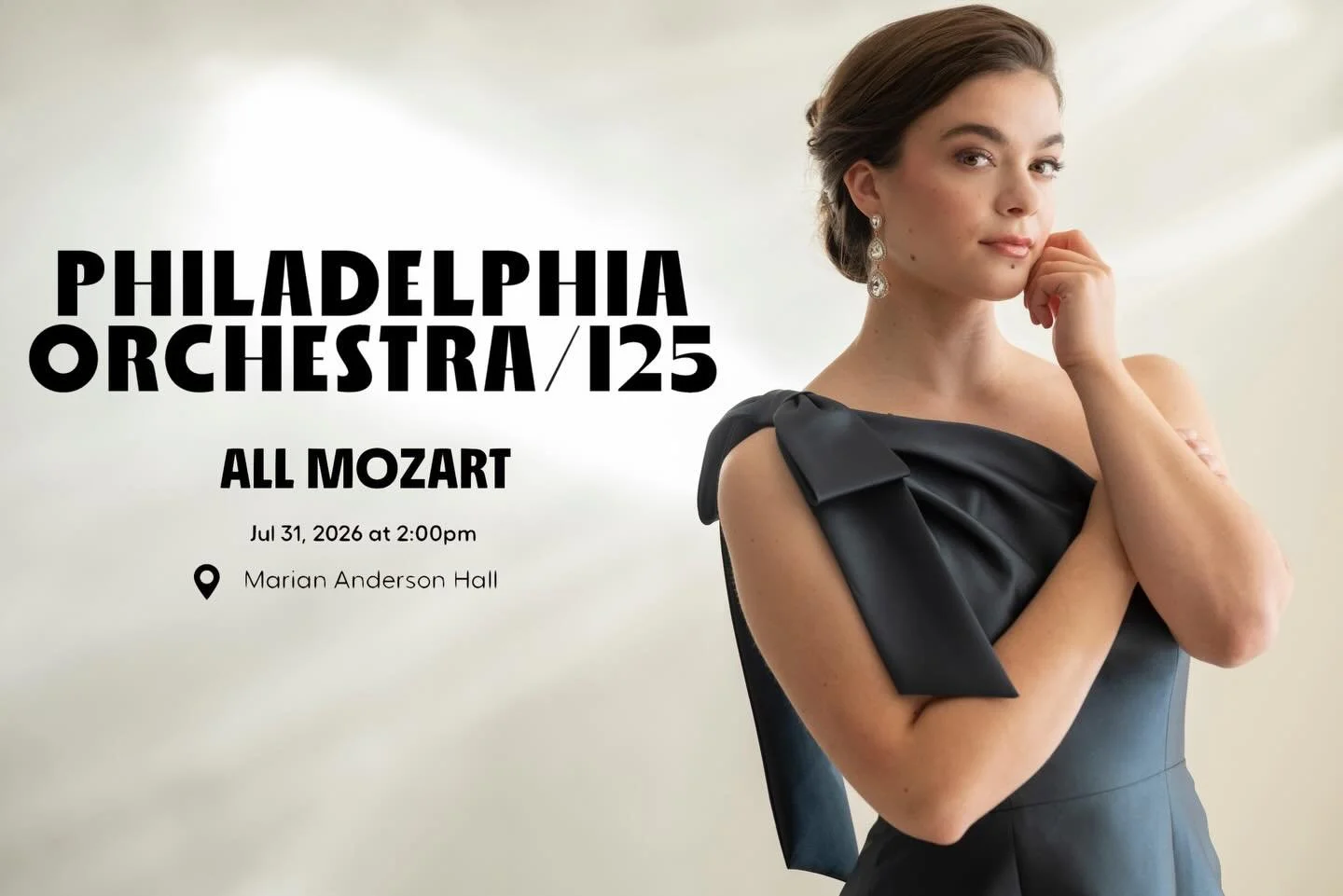 Come hear me sing some Mozart this July with the incredible @philorch ! What I dream sentence that is 🥹 So thrilled to get a chance to perform in my home state again! ❤️

📸: @darioshoots 
💄💇🏻&zwj;♀️: @glowbyaffan