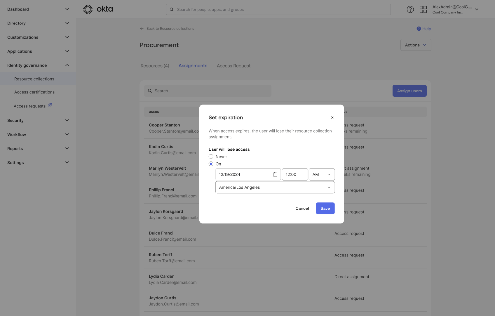 IT admins can time-bound access to a resource collection