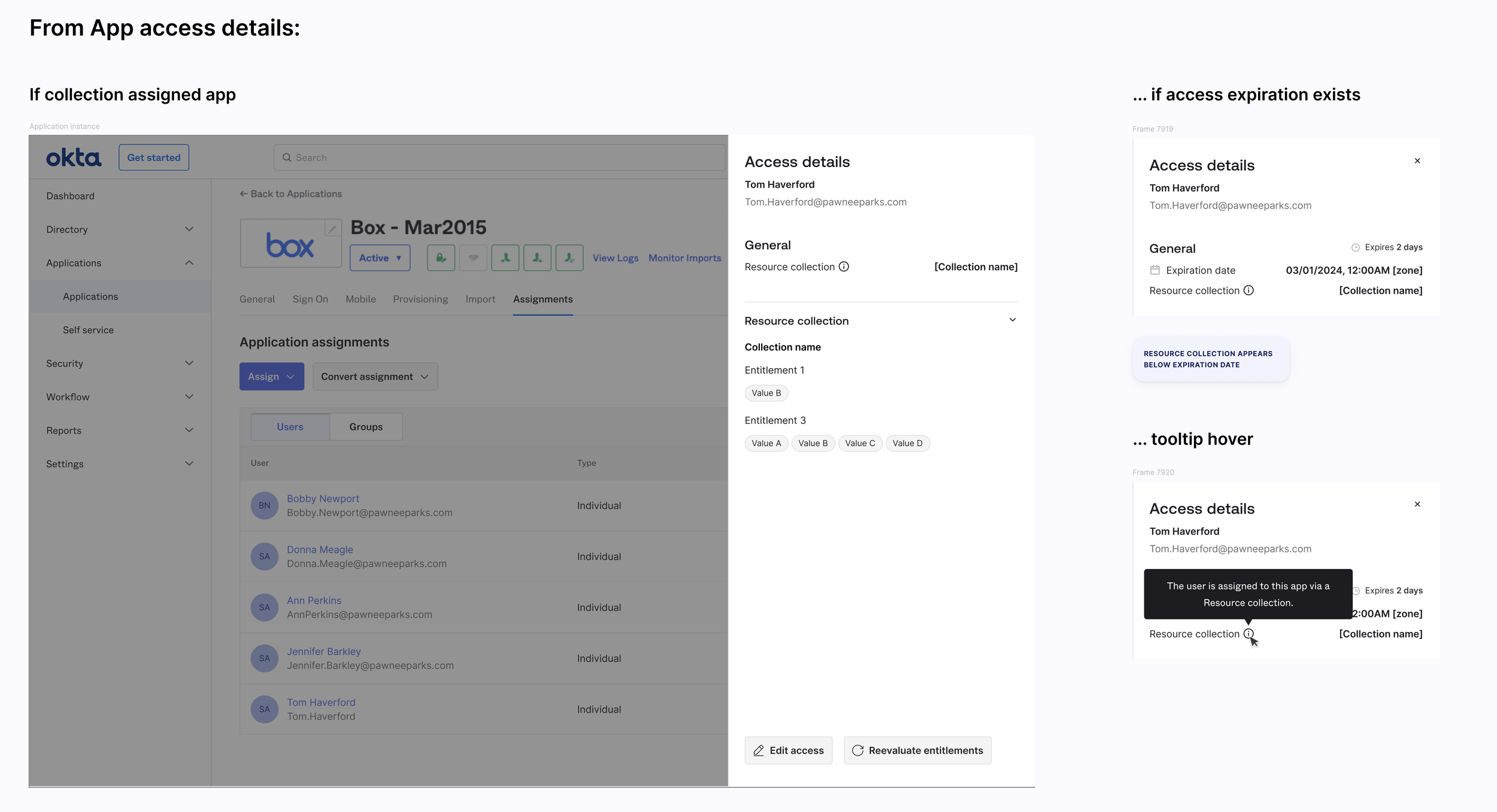 IT admins can understand how an individual gained access to an app and entitlements wherever contextually relevant