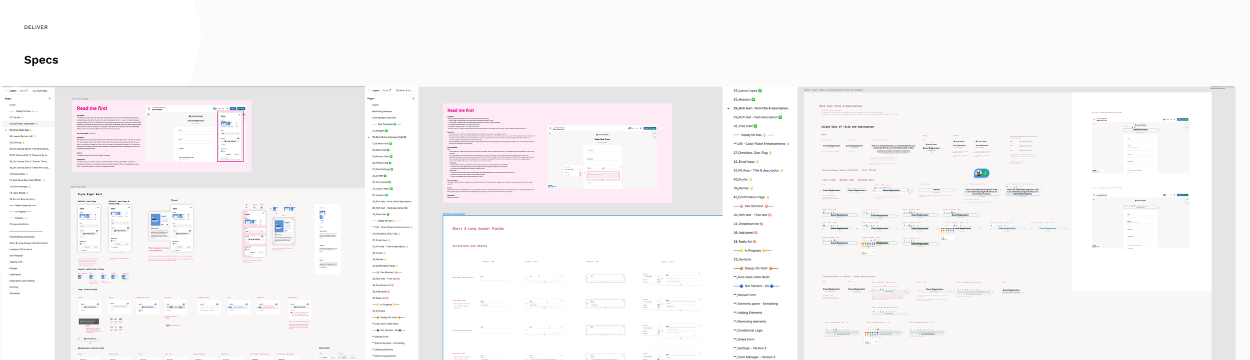Design spec and annotations in figma