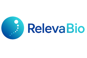 RelevaBio logo with blue and turquoise text and a spherical icon with dots