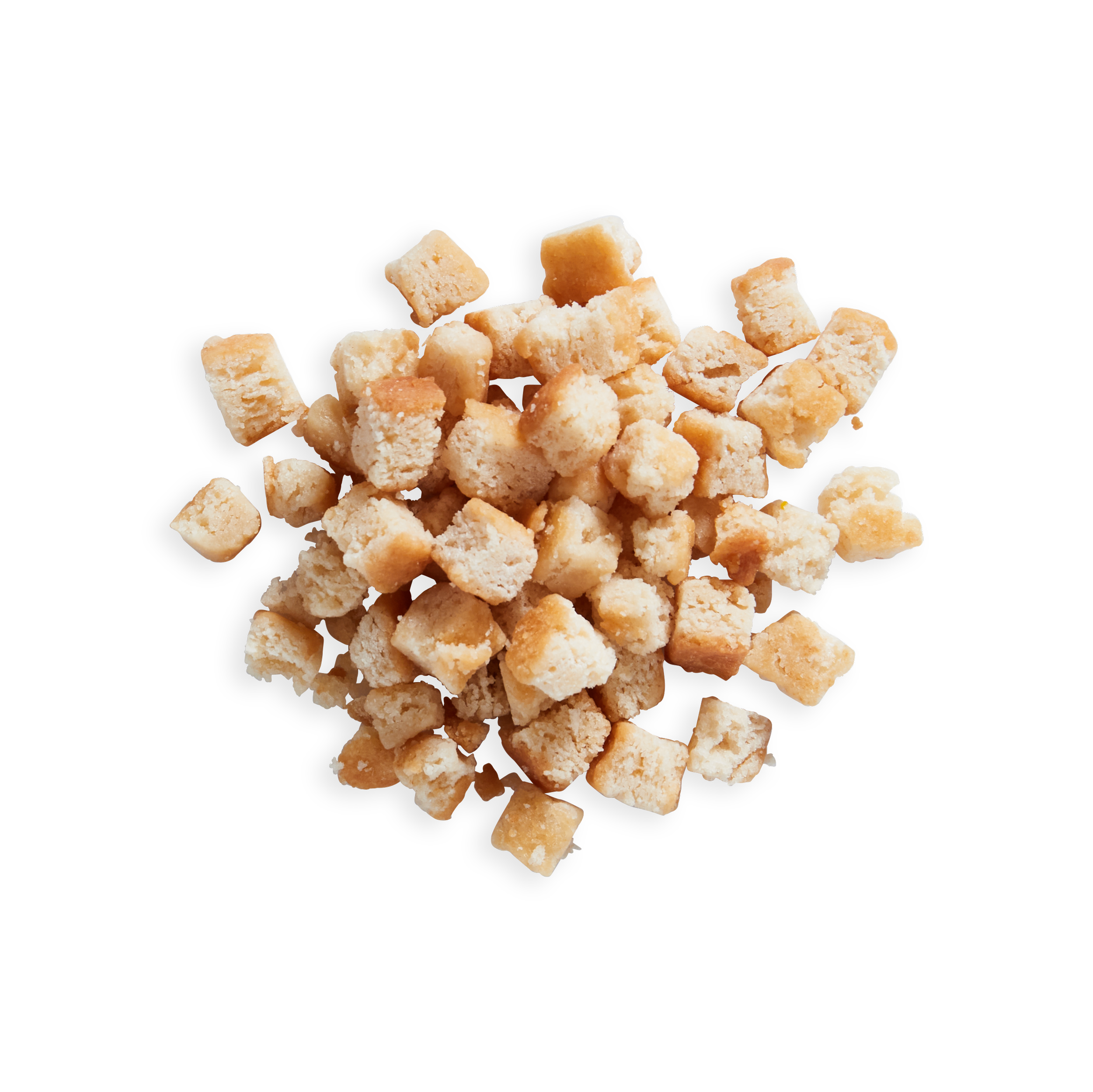 Close-up of cubed Brown Sugar Cake cubes
