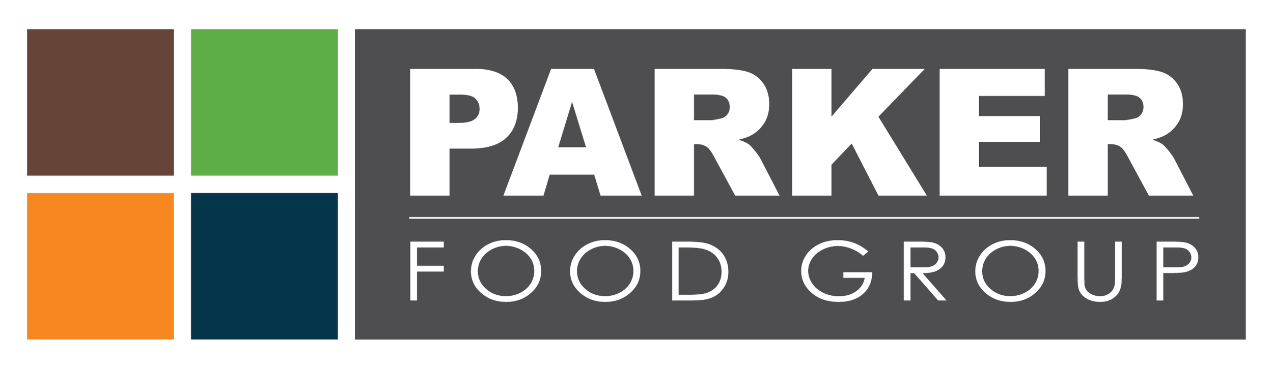 Logo for Parker Food Group with four colored squares