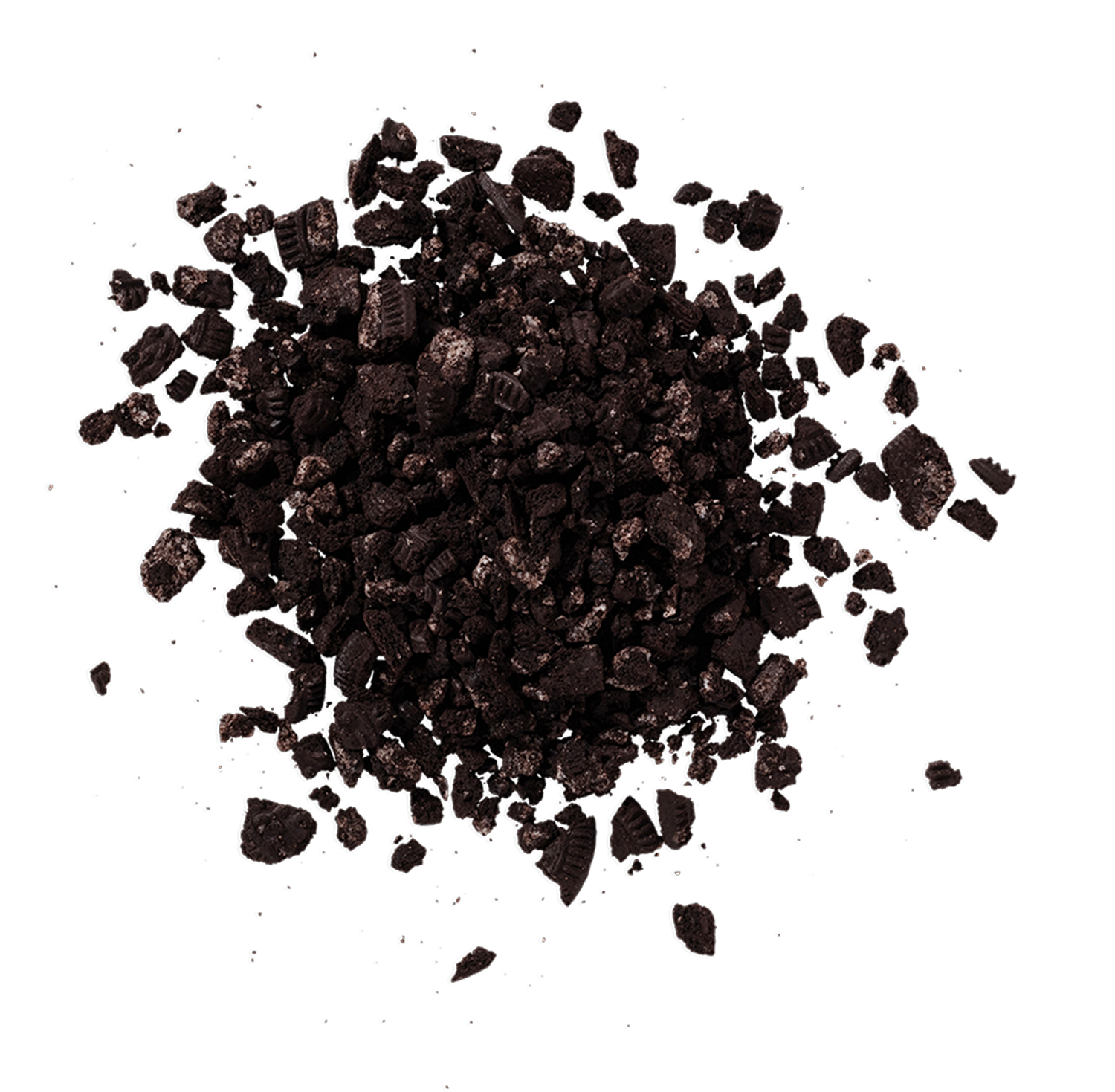 Close-up of our crumbled Chocolate Cookie Creme