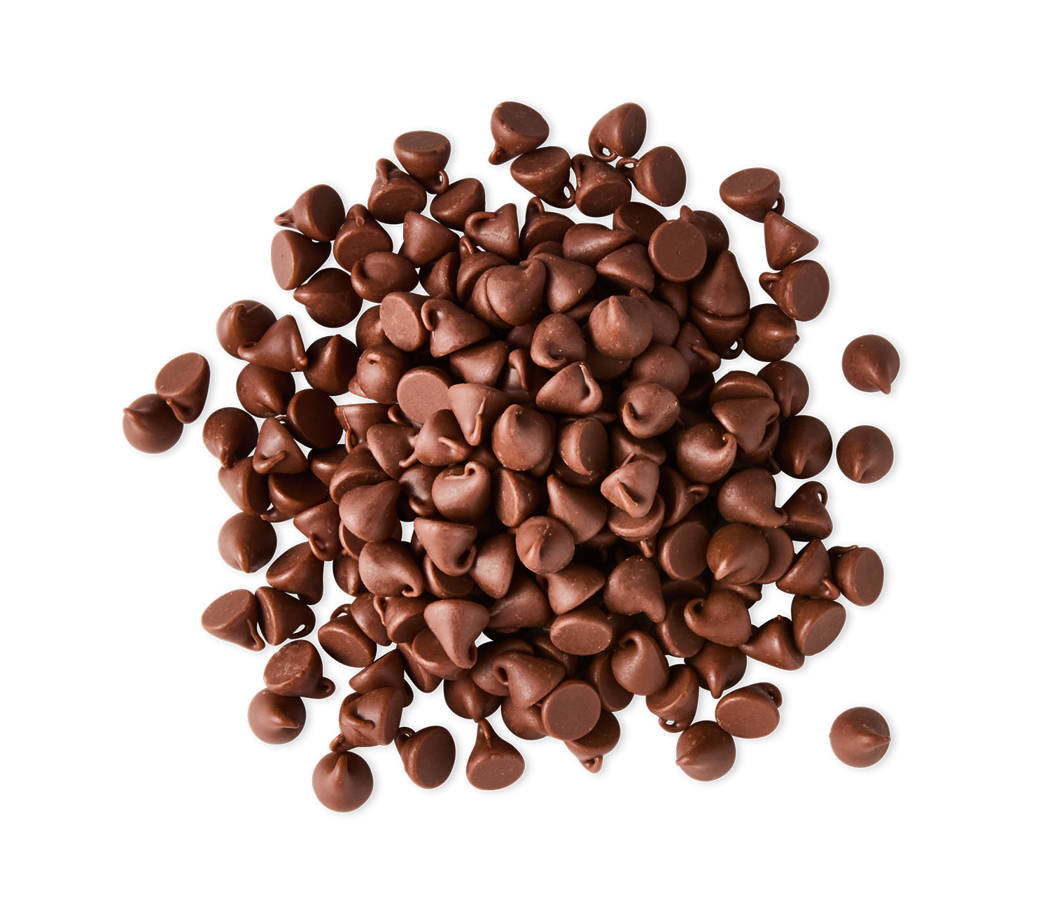 A pile of milk chocolate chips on a black background.