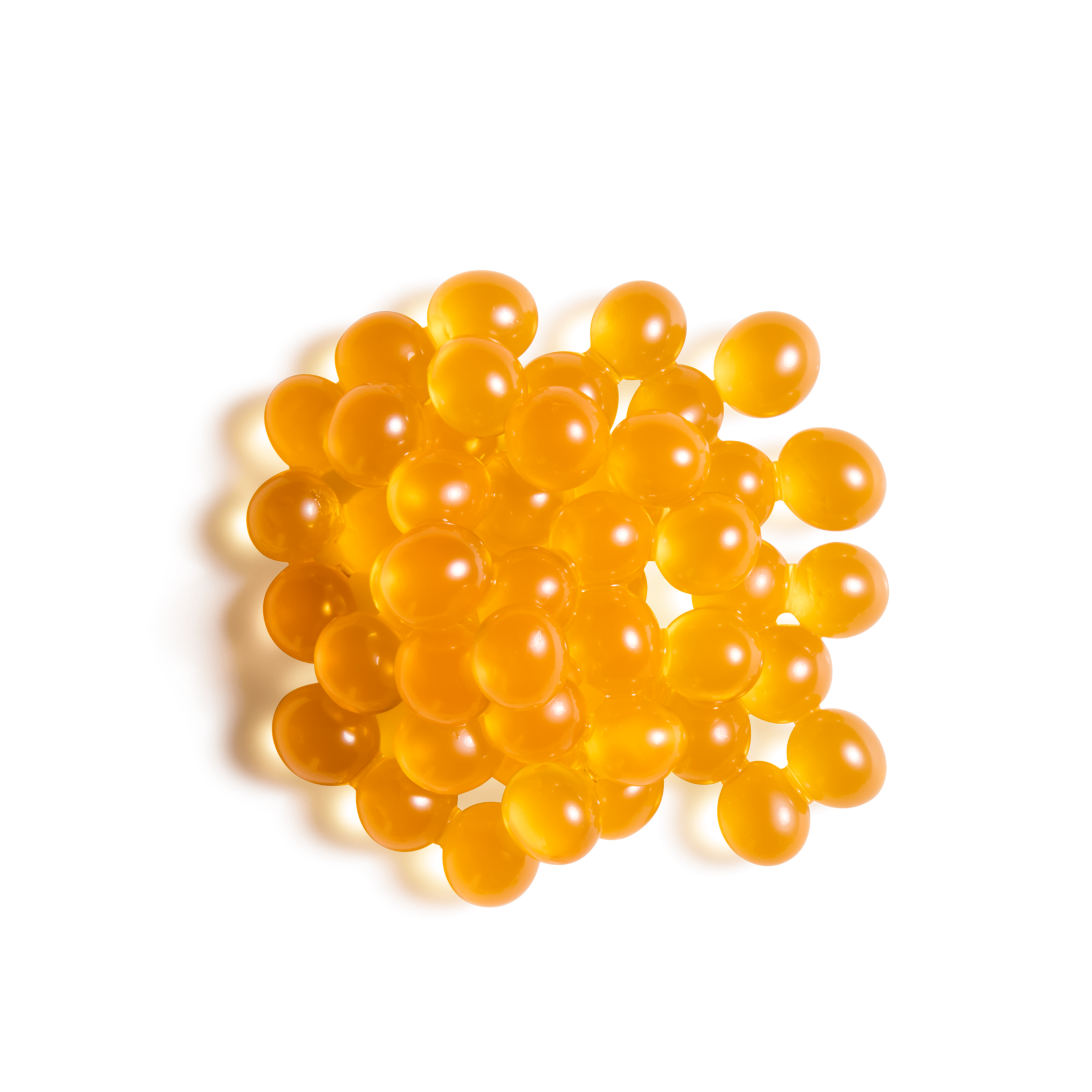 Orange popping boba pearls