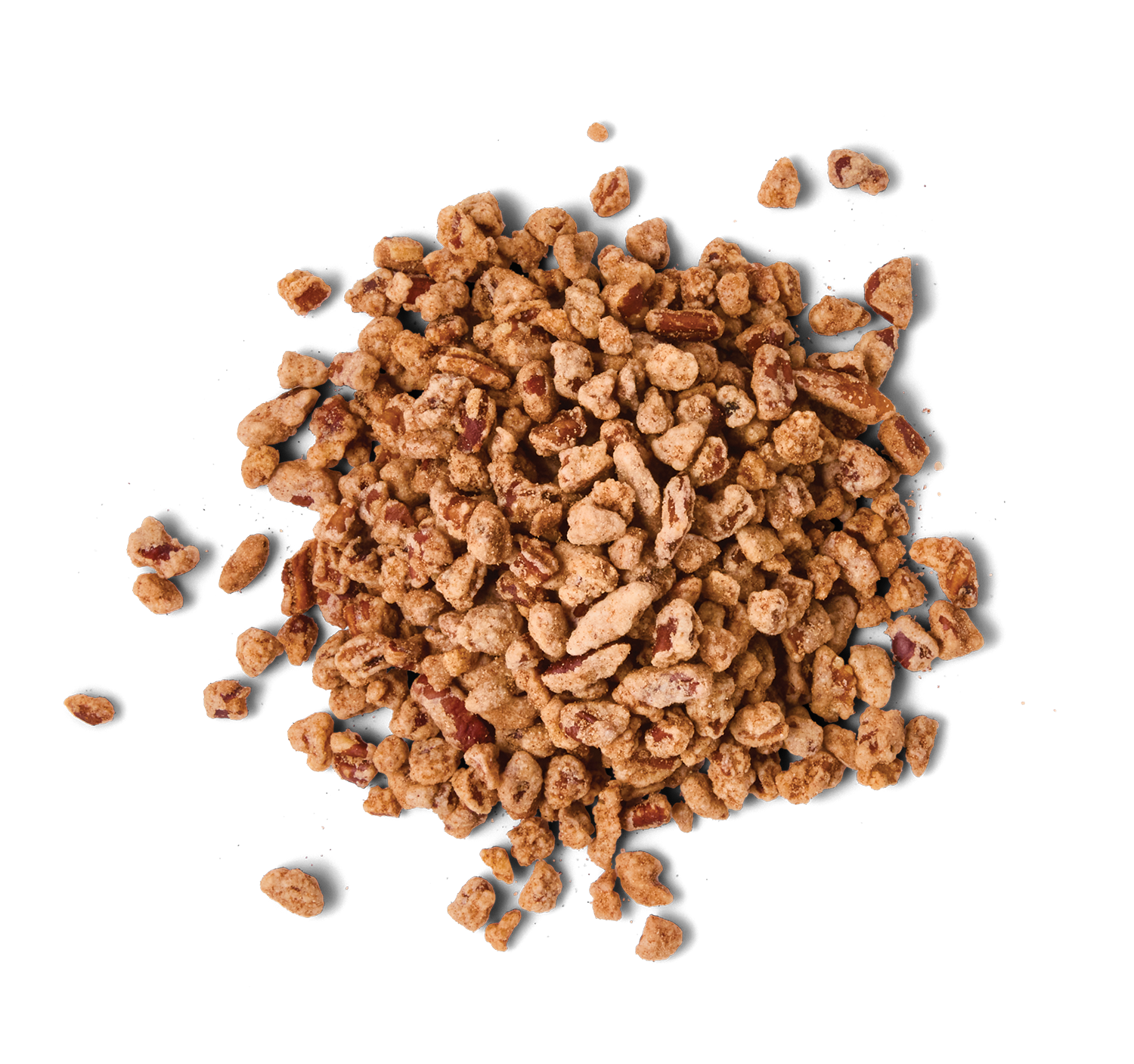 Crumbled protein granola with nuts on a black background.