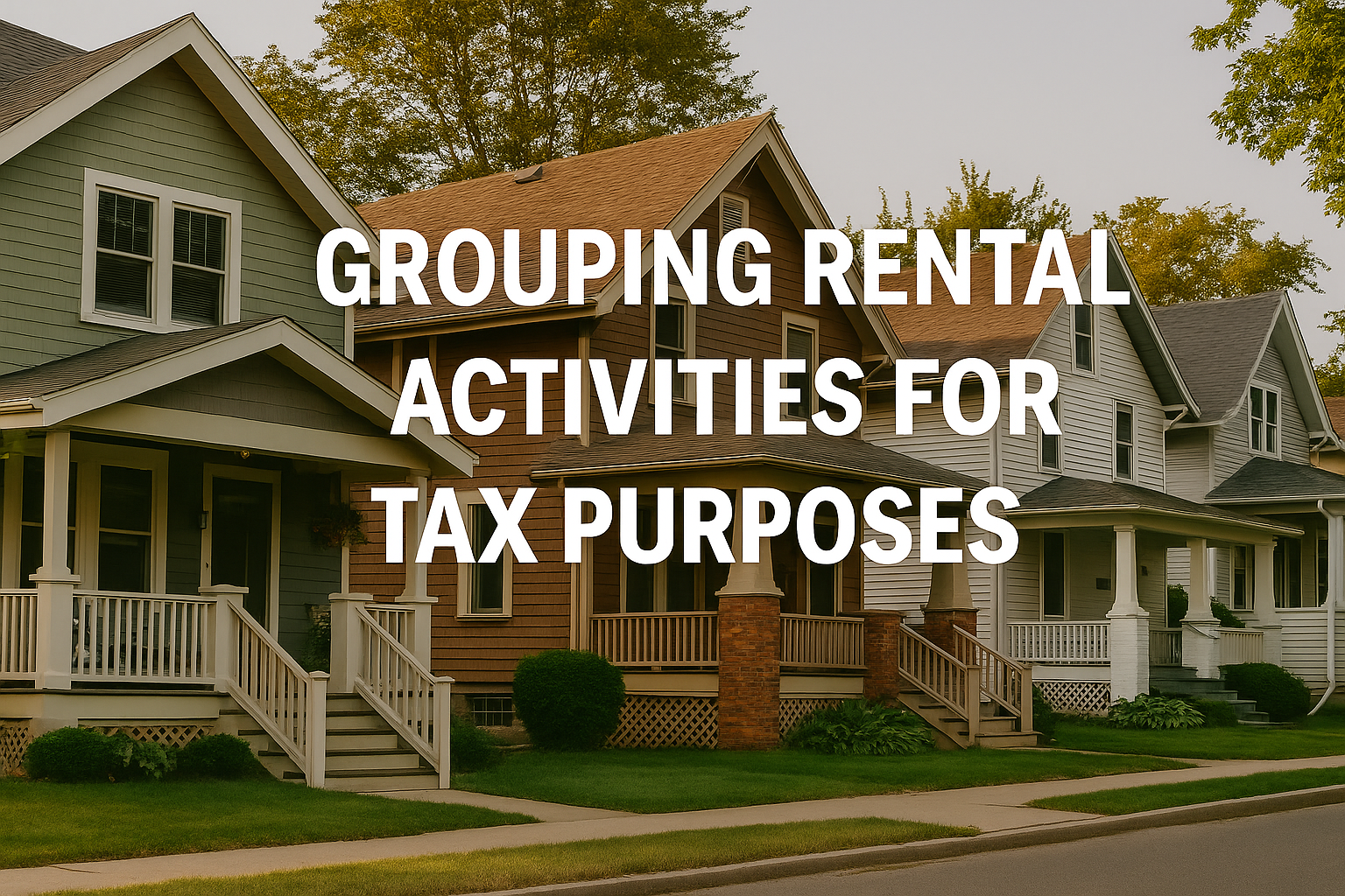 Rental Grouping taxes, active, real estate professional, tax savings