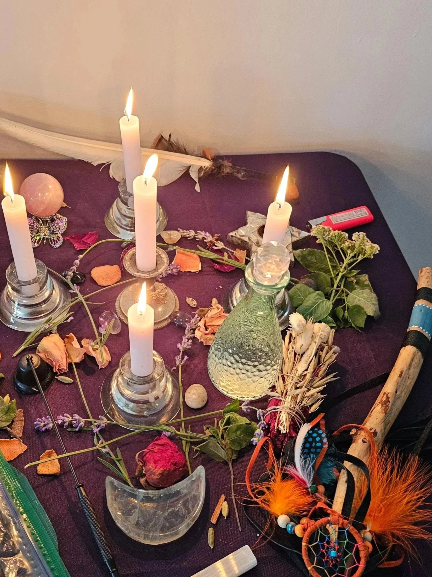 An altar from a cacao ceremony