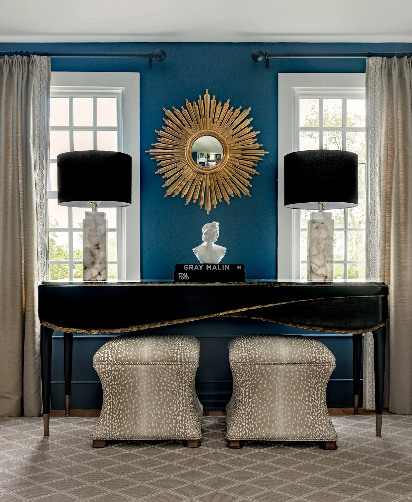 Custom furnishings create a beautiful living room