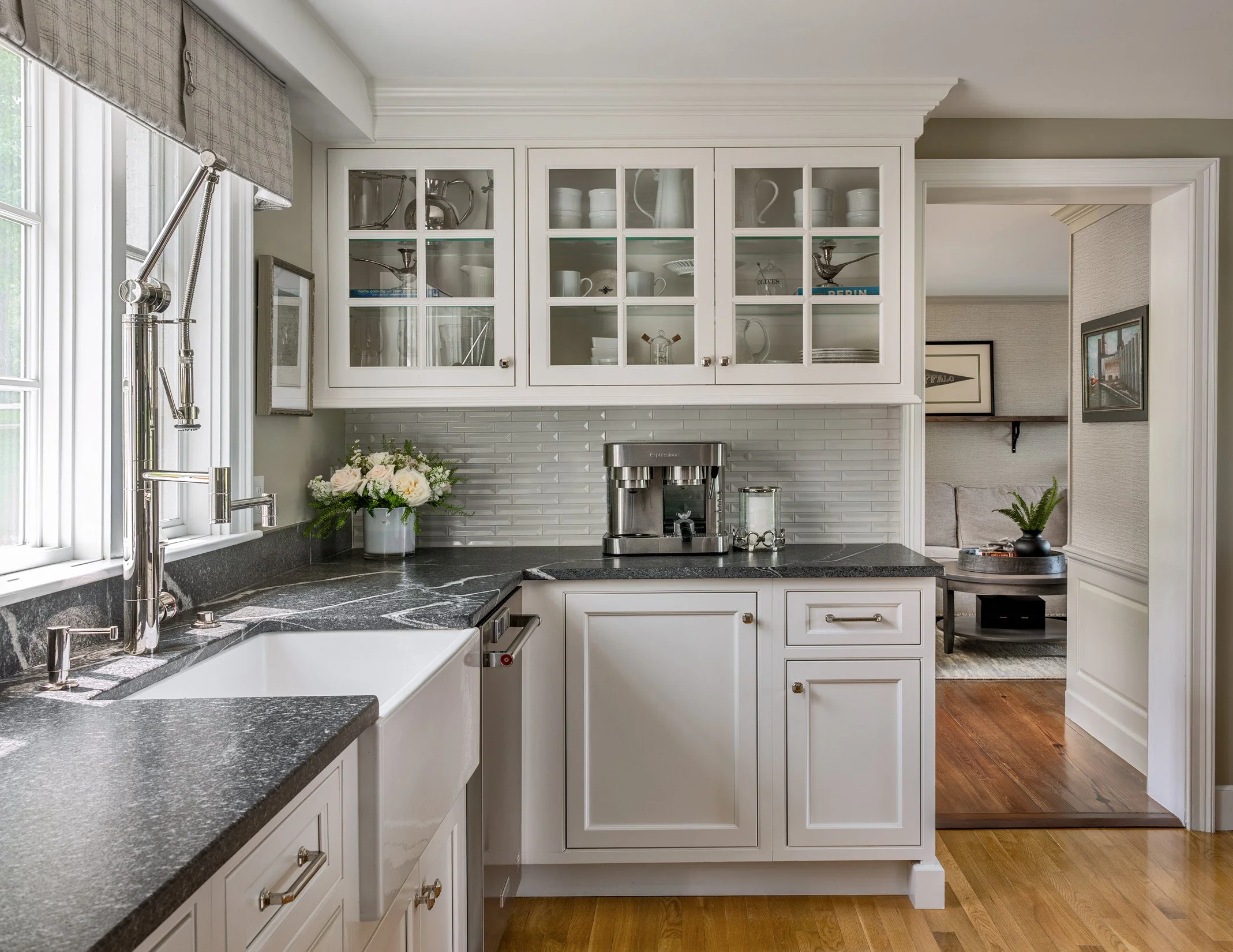 A tailored white kitchen.